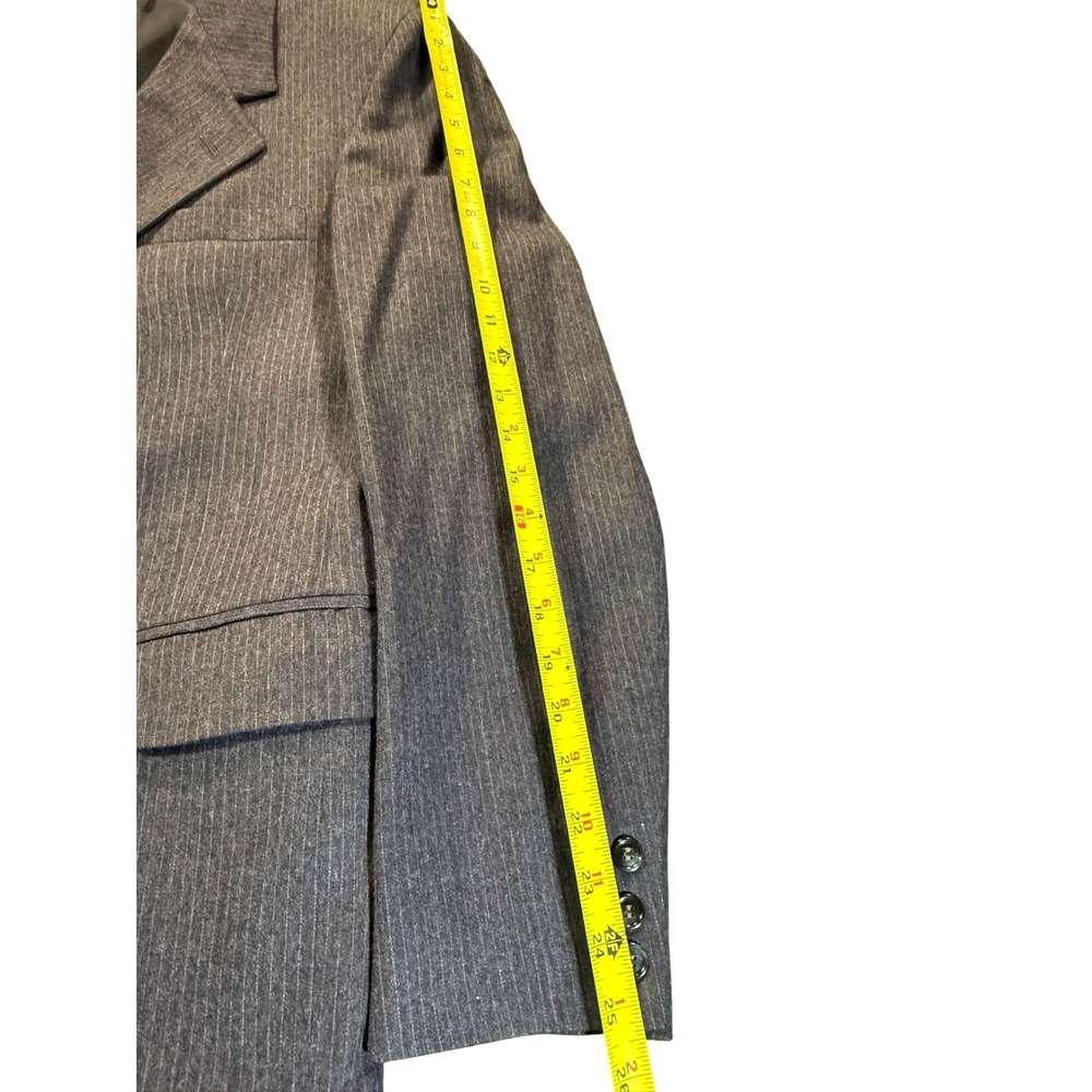 Monsieur Adolfo Classic Dark Gray Pinstripe Blazer Jacket - Picture 7 of 10